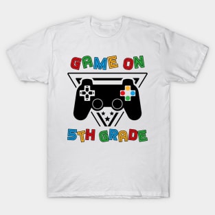 Back To School Game On 5th Grade Funny Gamer Kids Boys T-Shirt